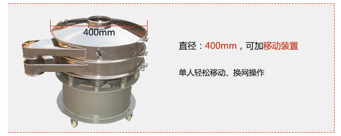 效率高：效率高，設(shè)計(jì)精巧耐用，任何分類，粘液均可的篩分。操作簡單：換網(wǎng)容易，操作簡單，清洗方便。網(wǎng)孔不堵塞：網(wǎng)孔不堵塞，粉末不飛揚(yáng)，可篩至400目或0.028mm，連續(xù)作業(yè)：雜質(zhì)，粗料自動排出，可以連續(xù)作業(yè)。
