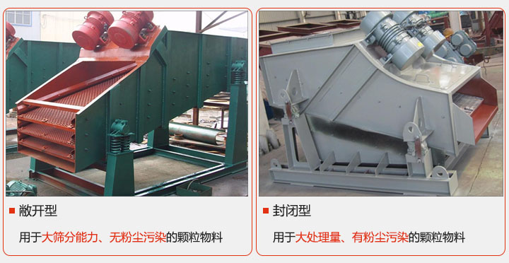 洗煤振動篩分類根據(jù)物料的不同性質(zhì)和篩分場景的要求有敞開型和封閉型等。
