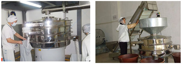 豆?jié){振動(dòng)篩豆?jié){篩分現(xiàn)場圖展示。